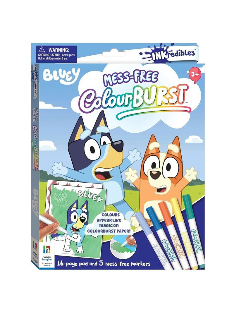 Official Bluey Christmas Mess-Free ColourBurst Book | INKredibles Magic Ink Set