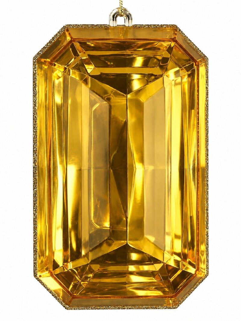 Radiant Citrine Gold Faceted Jewel Large Display Ornament | 20cm