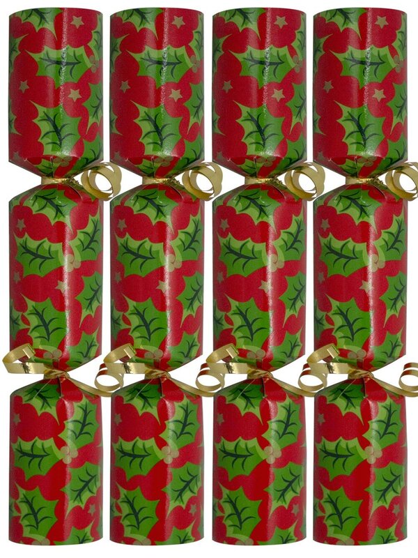 Red With Green Holly Leaf Bon Bons - 50 x 28cm
