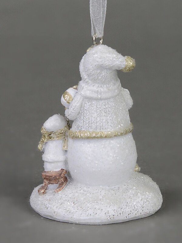 Standing Traditional Father Christmas with Child, Hanging Ornament - 70mm