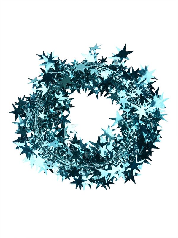 Turquoise Star Wired Garland - 7.6m