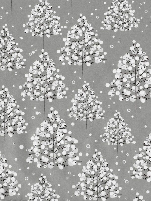 Twig Tree Silver Gift Wrap Counter Roll - 50m
