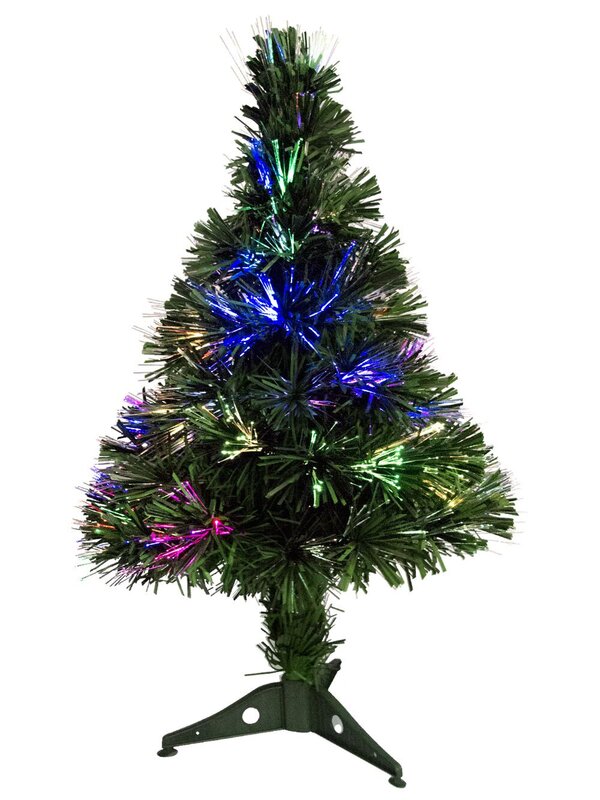 Vibrant LED Multi Colour & Cool White Fibre Optic Tree - 65cm