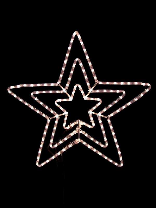 Warm White 5 Point Star Rope Light Silhouette - 70cm
