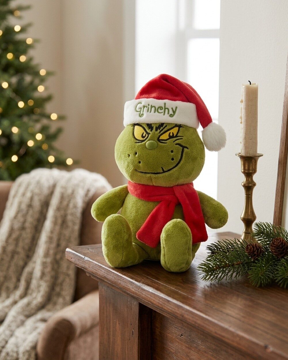 Official Dr. Seuss Grinchy Sitting Plush Toy With Mischievous Smirk  | 20cm — image 4