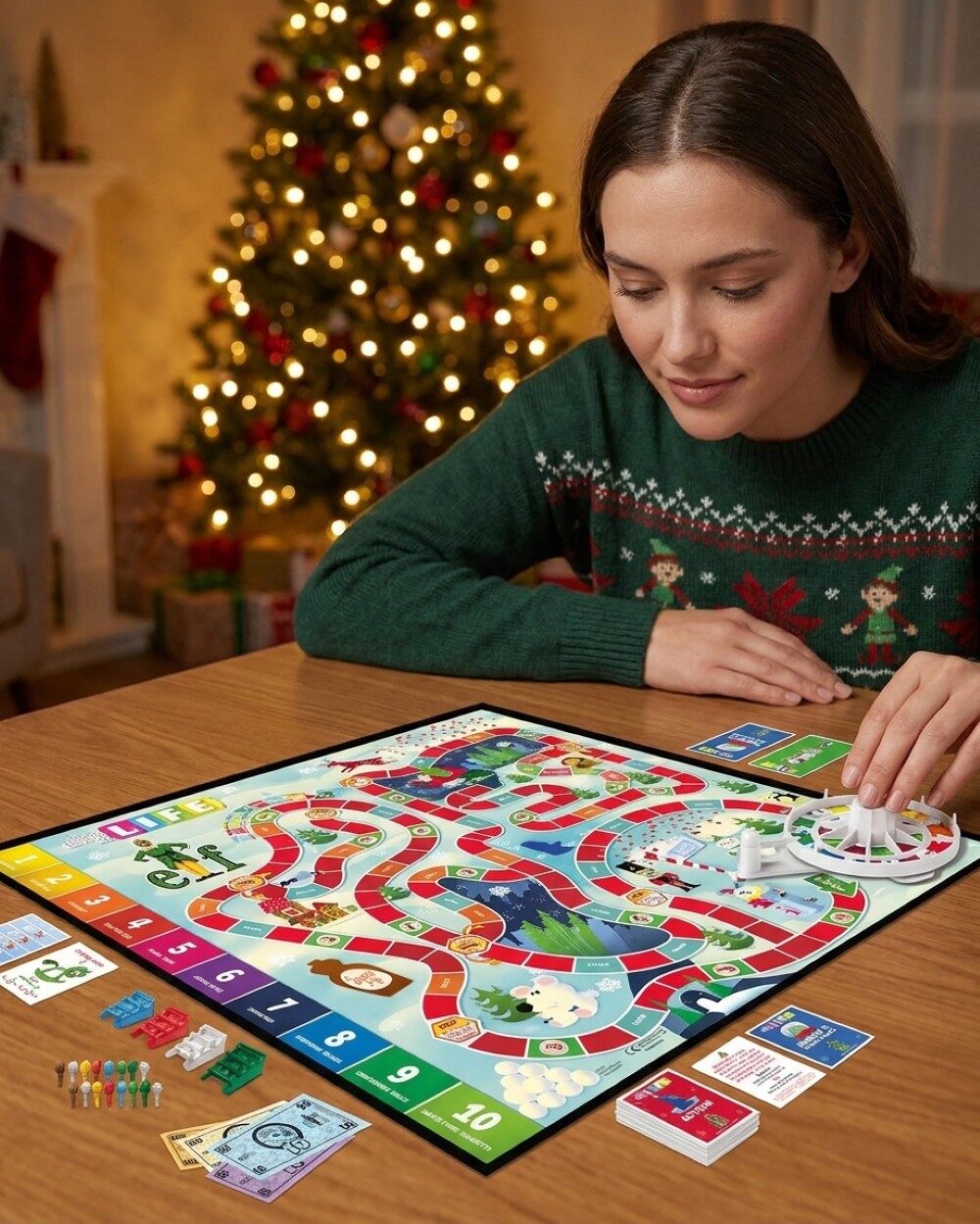 Official The Game of Life Elf Edition Board Game | Hasbro Holiday Family Game — image 3
