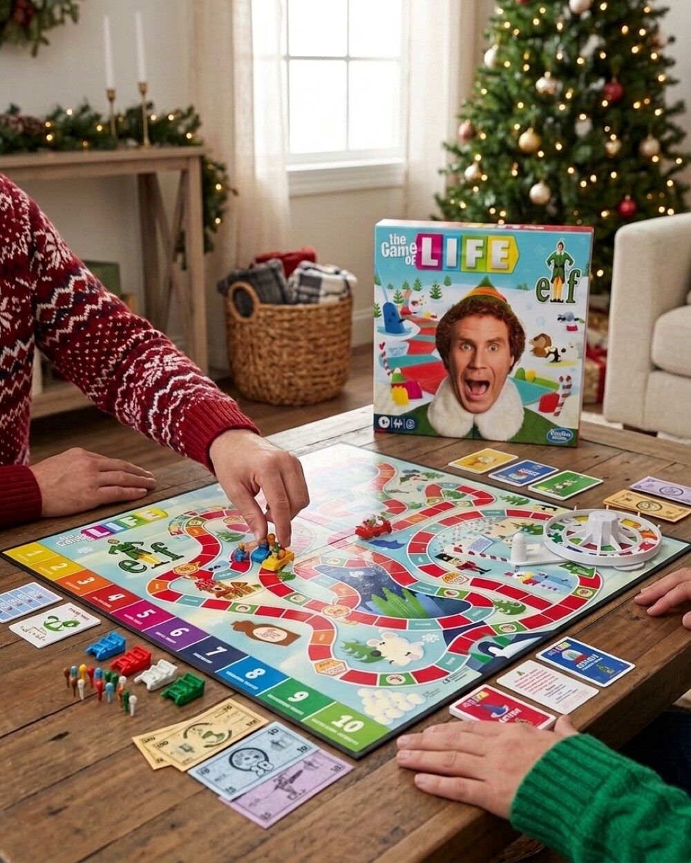 Official The Game of Life Elf Edition Board Game | Hasbro Holiday Family Game — image 4