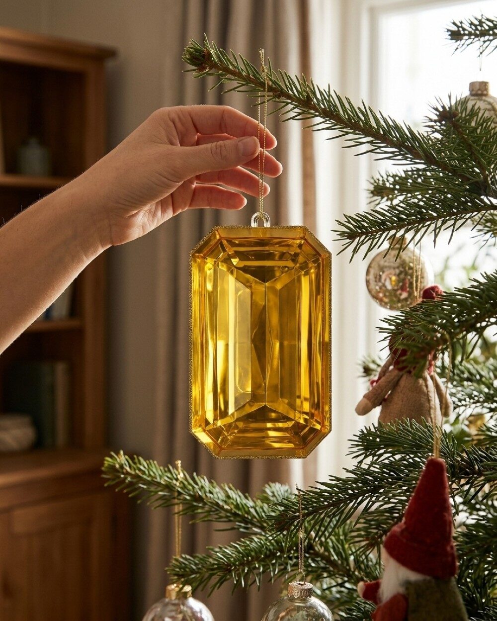 Radiant Citrine Gold Faceted Jewel Large Display Ornament | 20cm — image 4