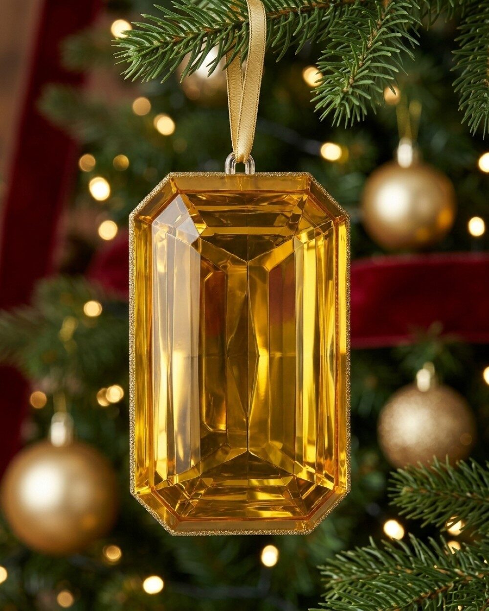 Radiant Citrine Gold Faceted Jewel Large Display Ornament | 20cm — image 2
