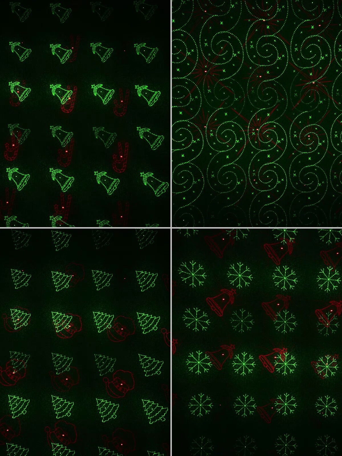 Red & Green 12 Patterned LED Christmas Garden Laser Light | 12m x 12m