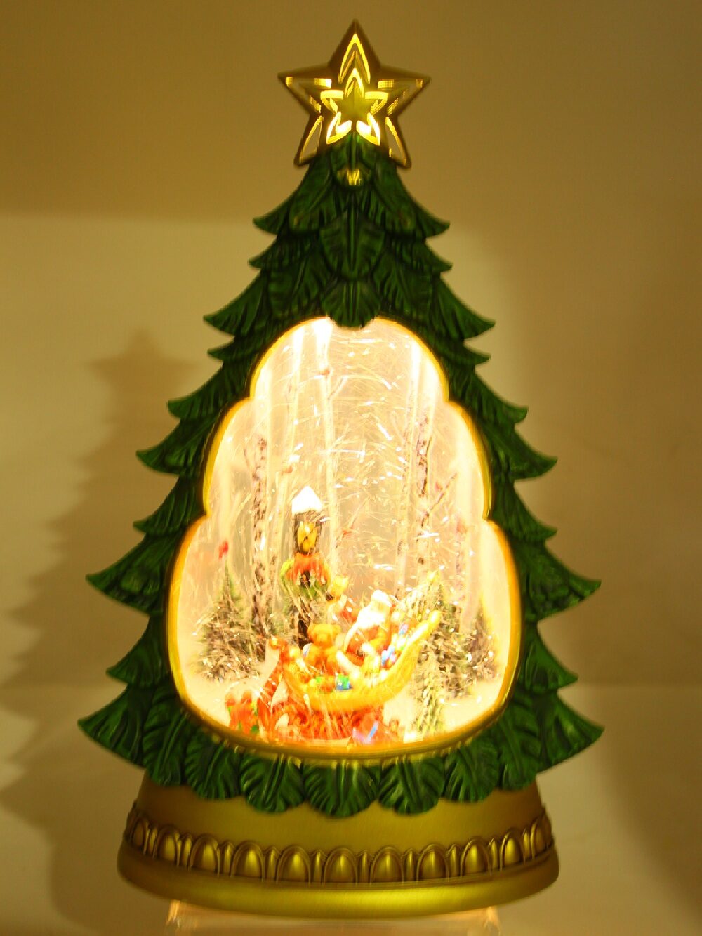 Santa In Sleigh Tree Shaped Large LED Christmas Snow Globe Lantern | 31cm — image 5