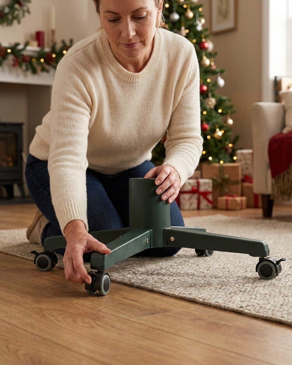 Universal Mobile Artificial Tree Stand On Wheels | Fits 19mm-32mm Poles — image 3