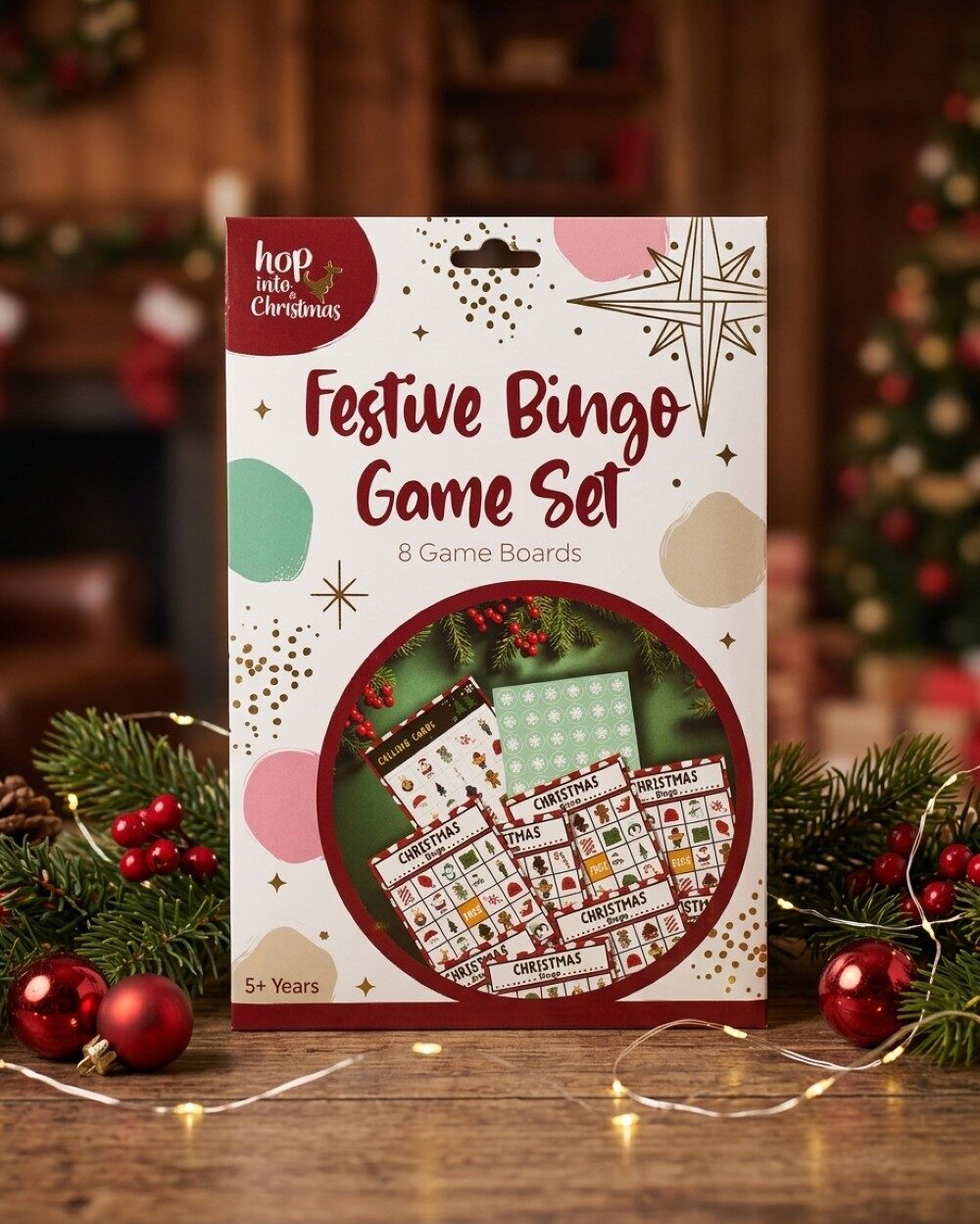 Festive Christmas Bingo Game Set With 8 Player Boards — image 2