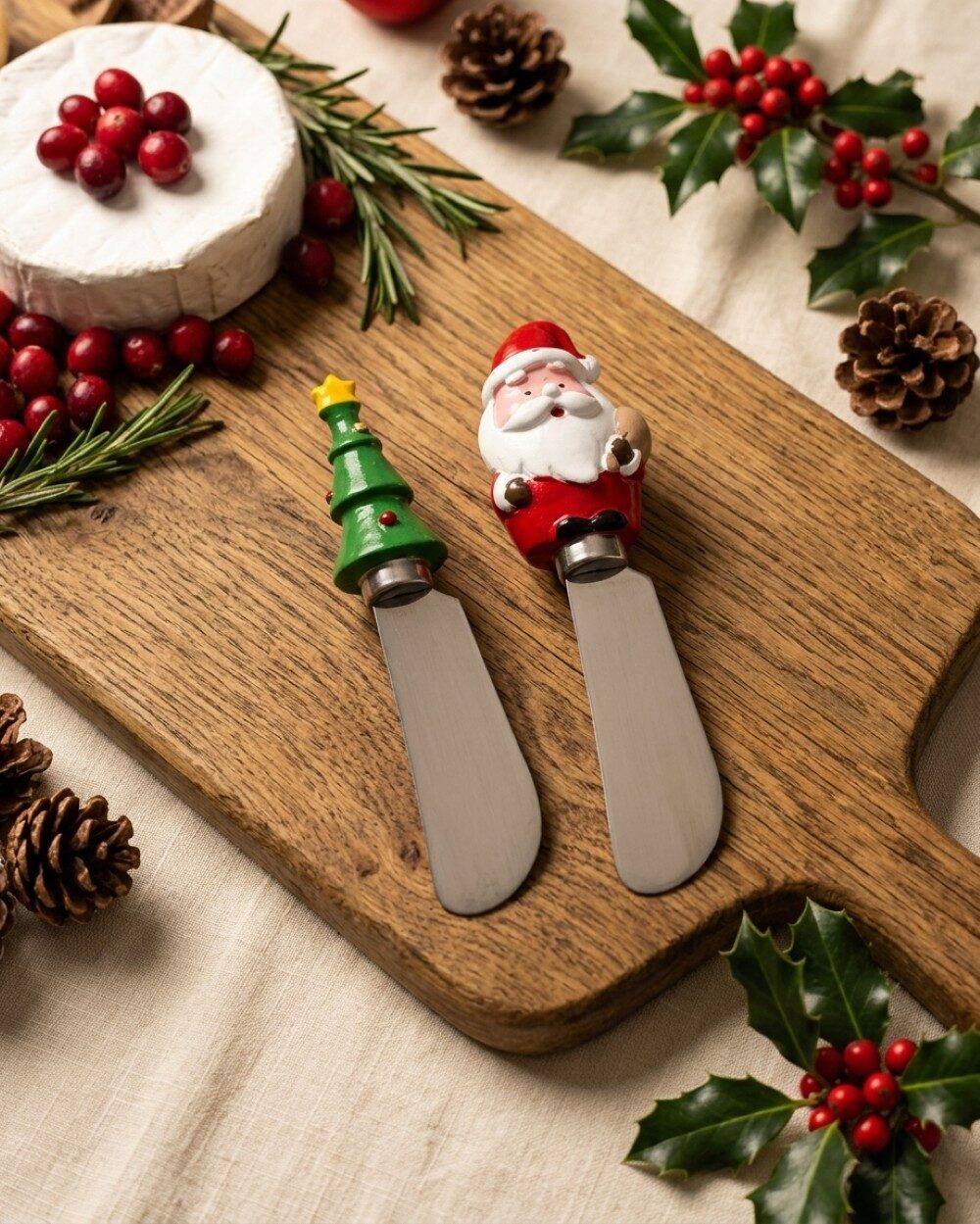 Assorted Christmas Cheese Knife Spreader | 12cm Santa Or Tree — image 2