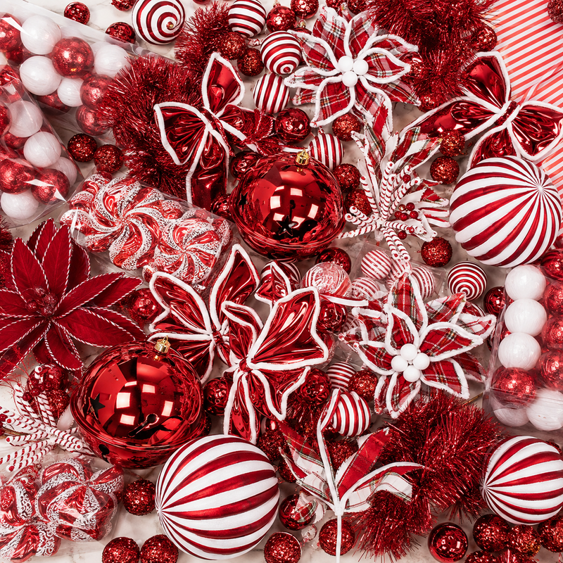 Want to create a Red & White Christmas themed tree?